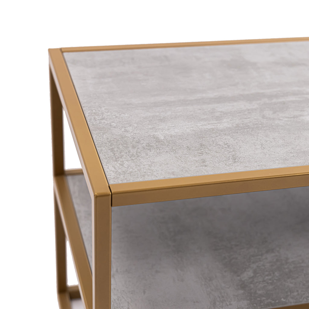 Tv-meubel Luuk 150cm, kleur goud / beton