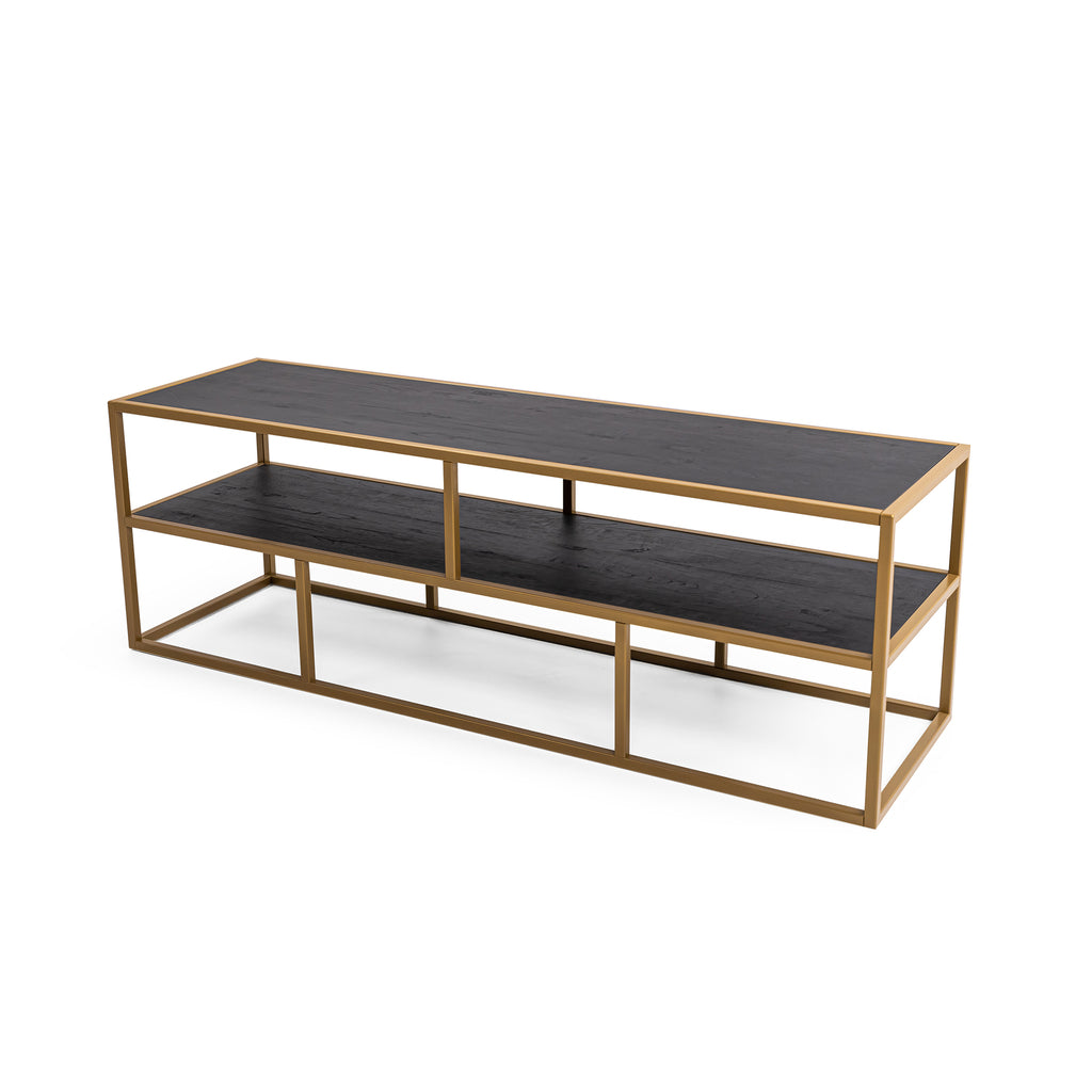 Tv-meubel Luuk 150cm, kleur goud / zwart eiken