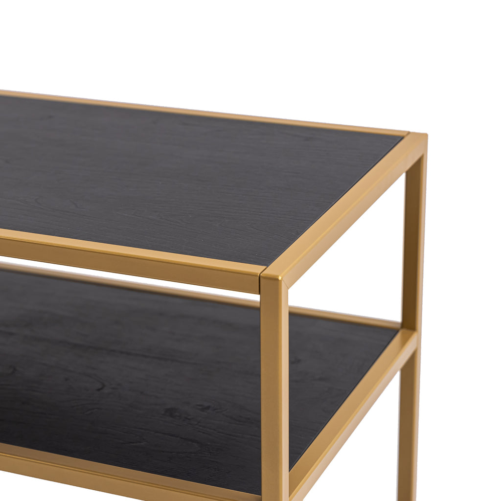 Tv-meubel Luuk 150cm, kleur goud / zwart eiken