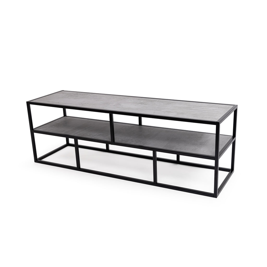 Tv-meubel Luuk 150cm, kleur zwart / beton