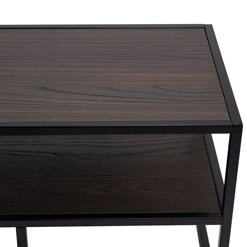 Tv-meubel Luuk 150cm, kleur zwart / bruin hout