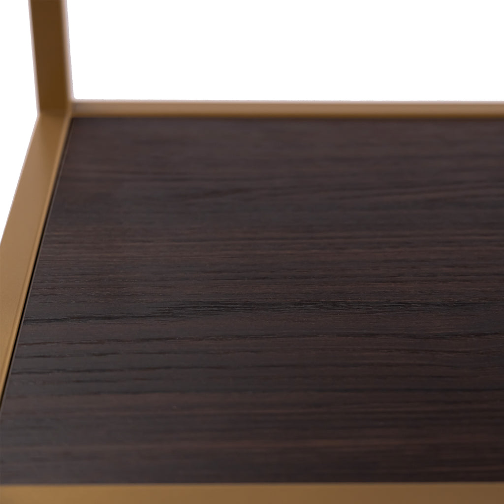 Vakkenkast 'Guus' 120 x 200cm, kleur goud / bruin hout