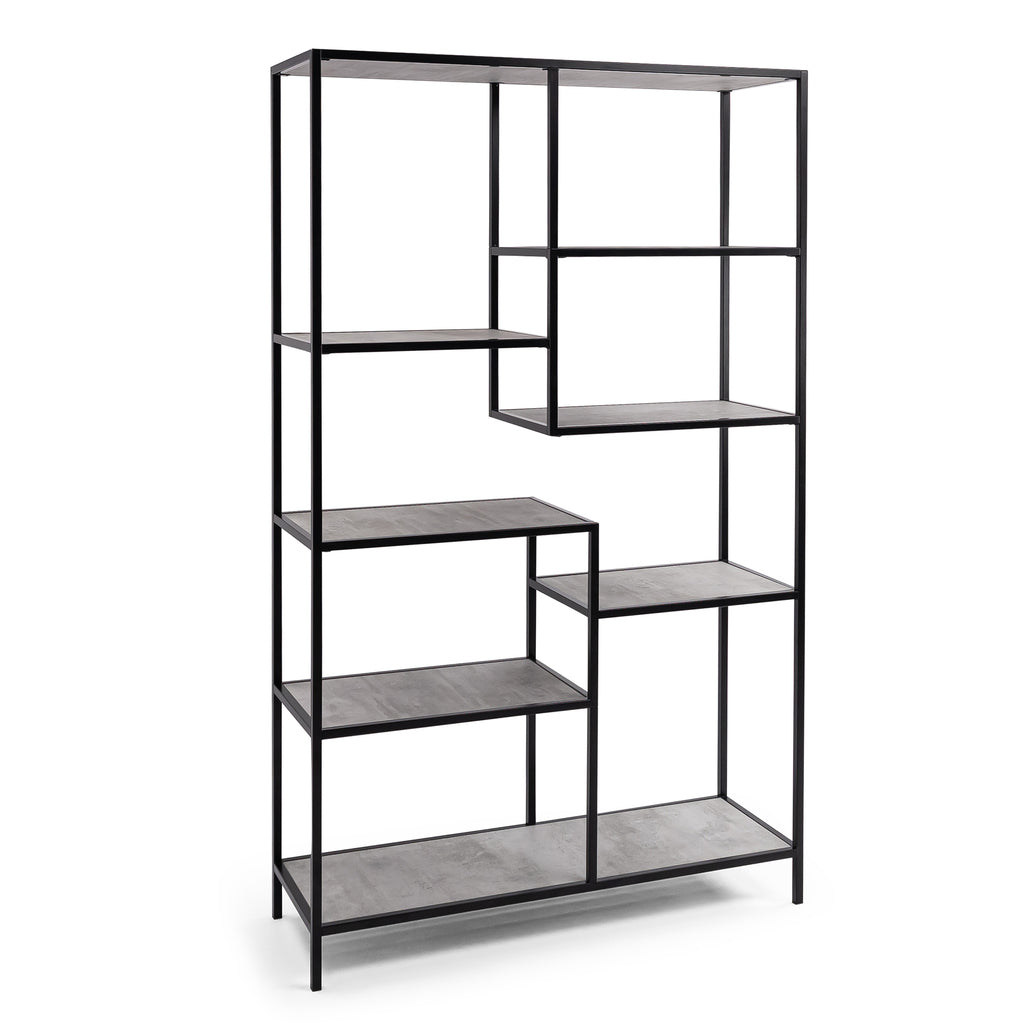 Vakkenkast 'Guus' 120 x 200cm, kleur zwart / beton