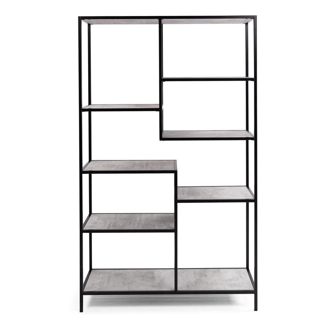 Vakkenkast 'Guus' 120 x 200cm, kleur zwart / beton