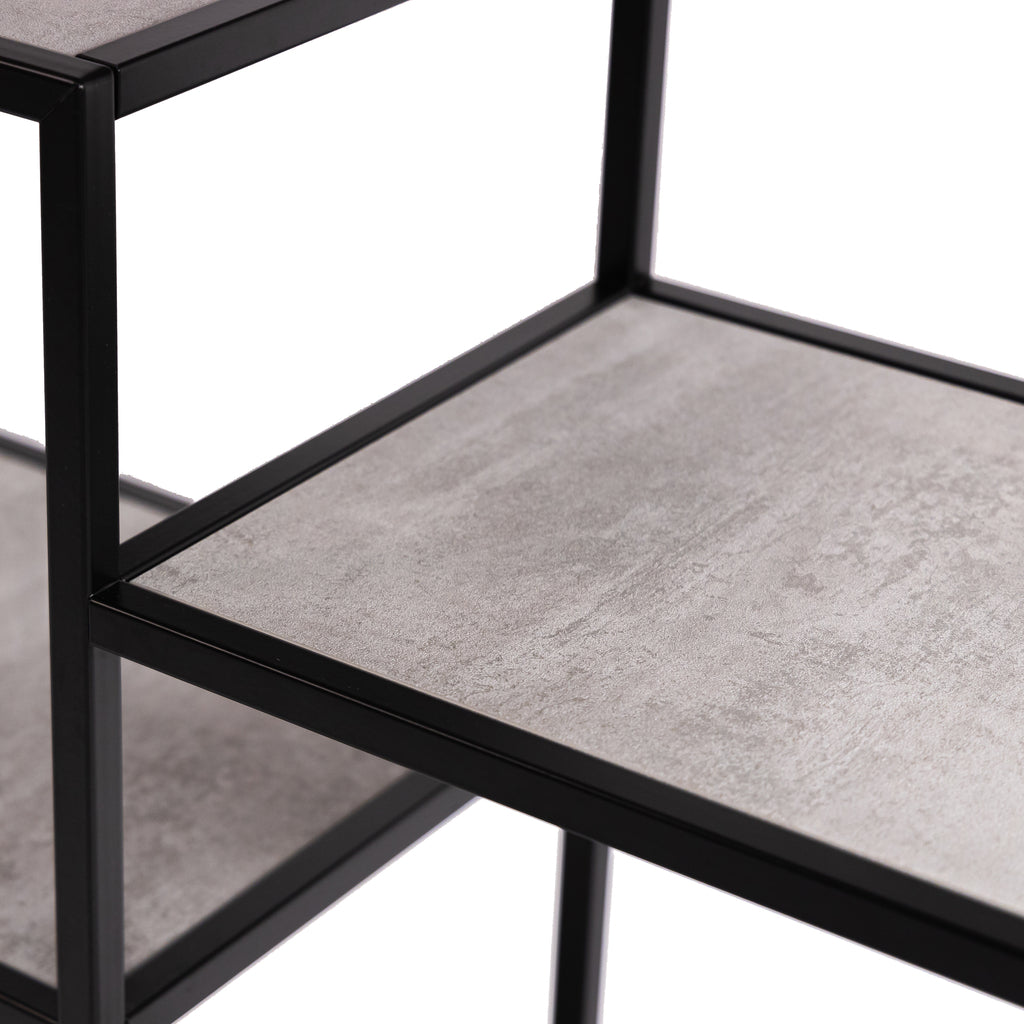 Vakkenkast 'Guus' 120 x 200cm, kleur zwart / beton