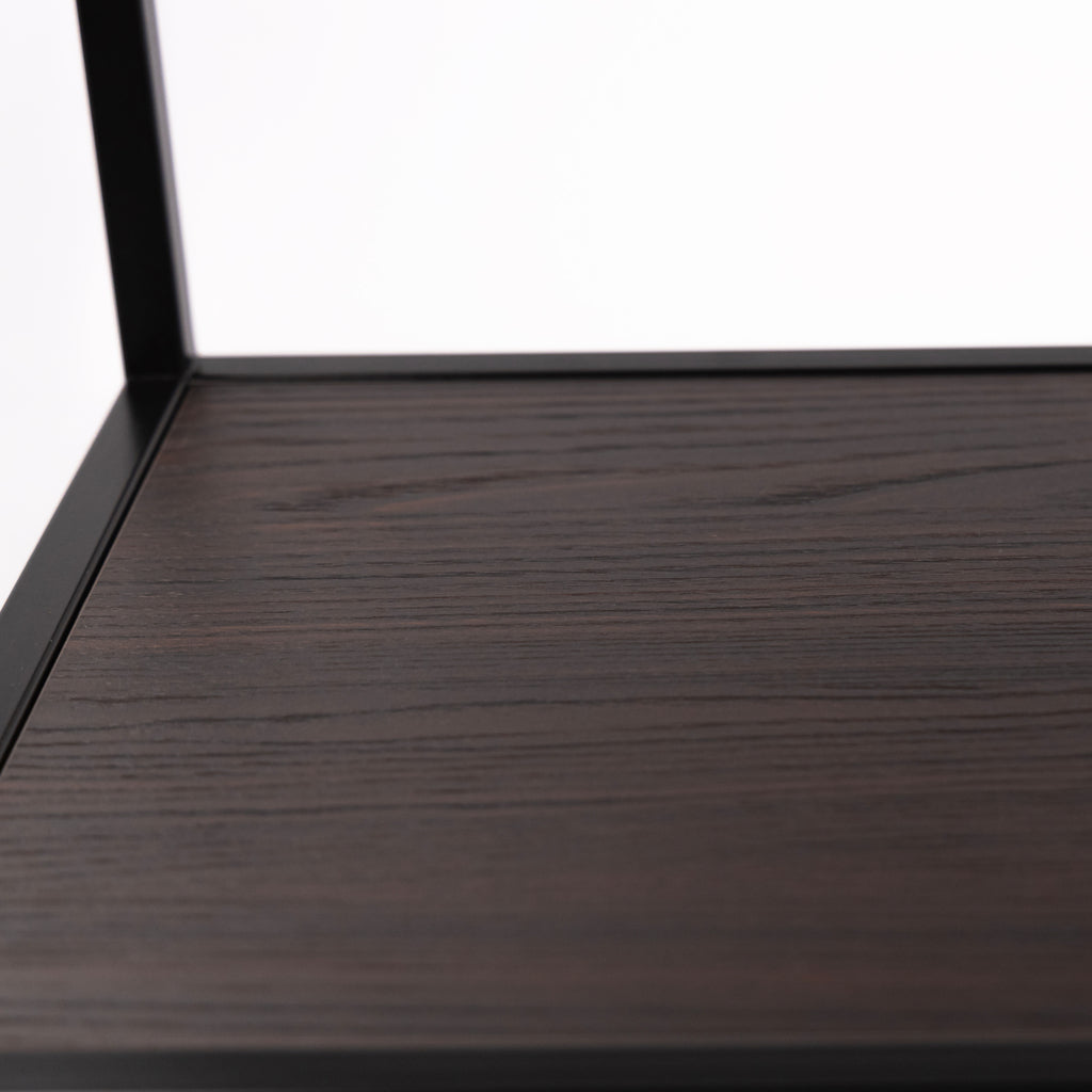 Vakkenkast 'Guus' 120 x 200cm, kleur zwart / bruin hout