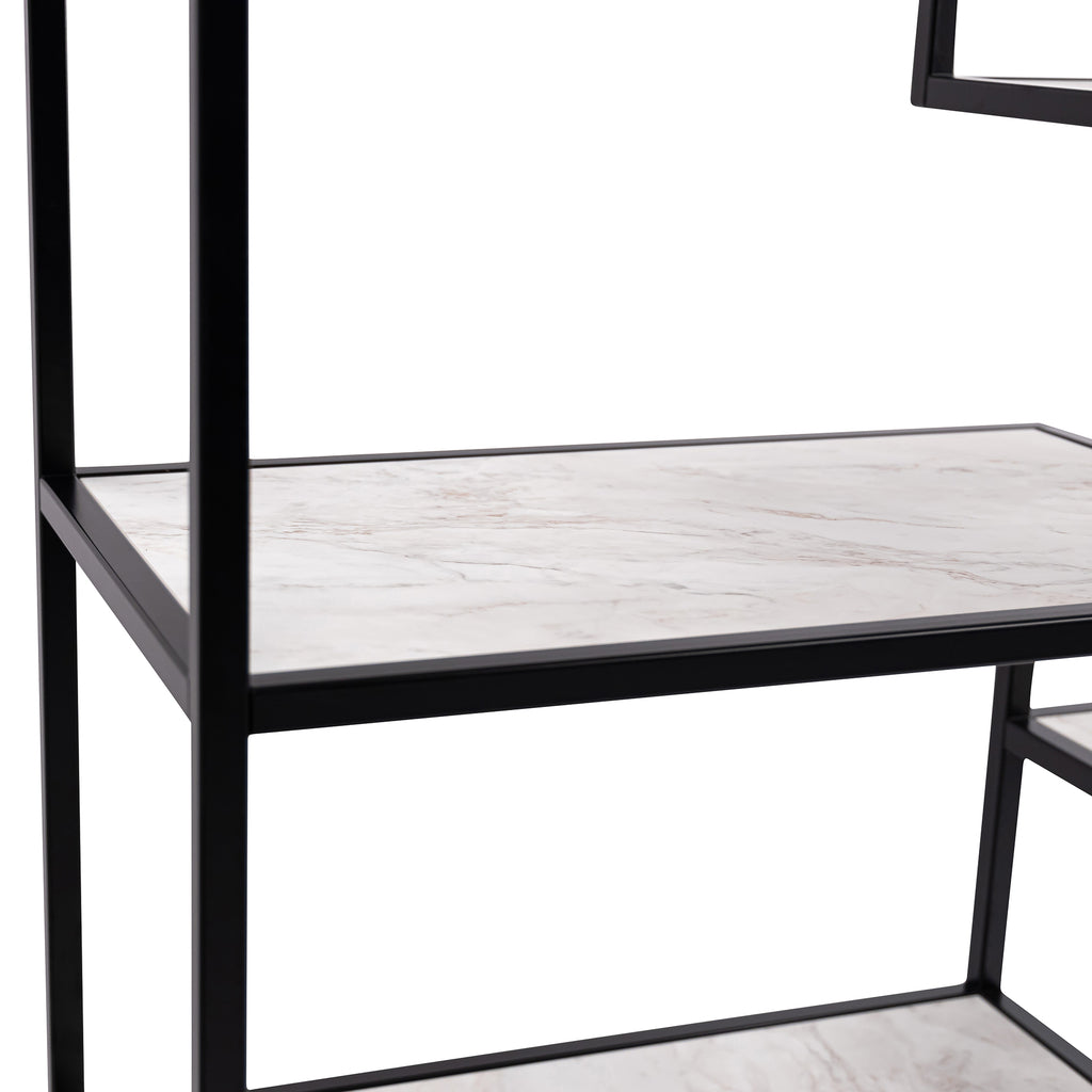 Vakkenkast 'Guus' 120 x 200cm, kleur zwart / wit marmer