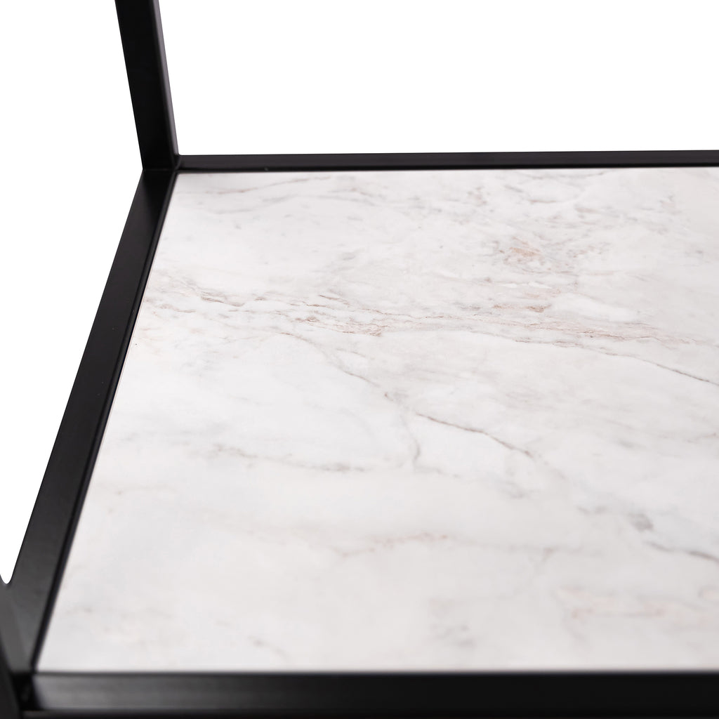 Vakkenkast 'Guus' 120 x 200cm, kleur zwart / wit marmer