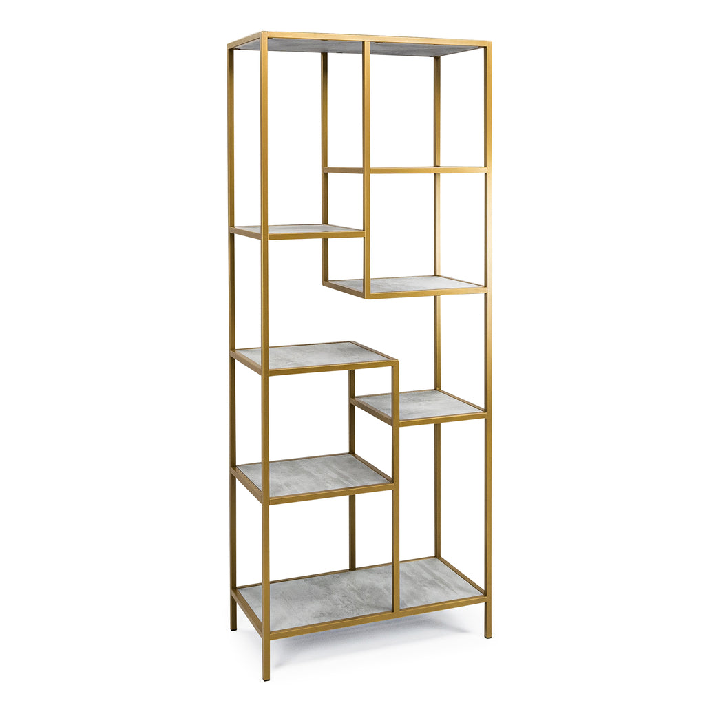 Vakkenkast 'Guus' 80 x 200cm, kleur goud / beton