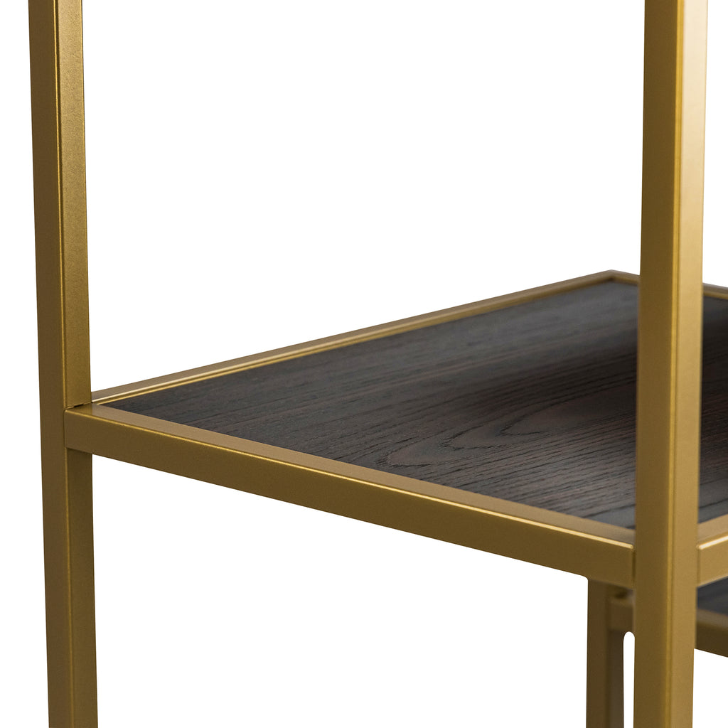 Vakkenkast 'Guus' 80 x 200cm, kleur goud / bruin hout