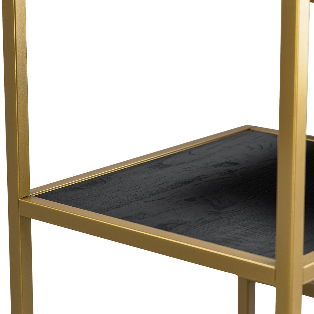 Vakkenkast 'Guus' 80 x 200cm, kleur goud / zwart eiken