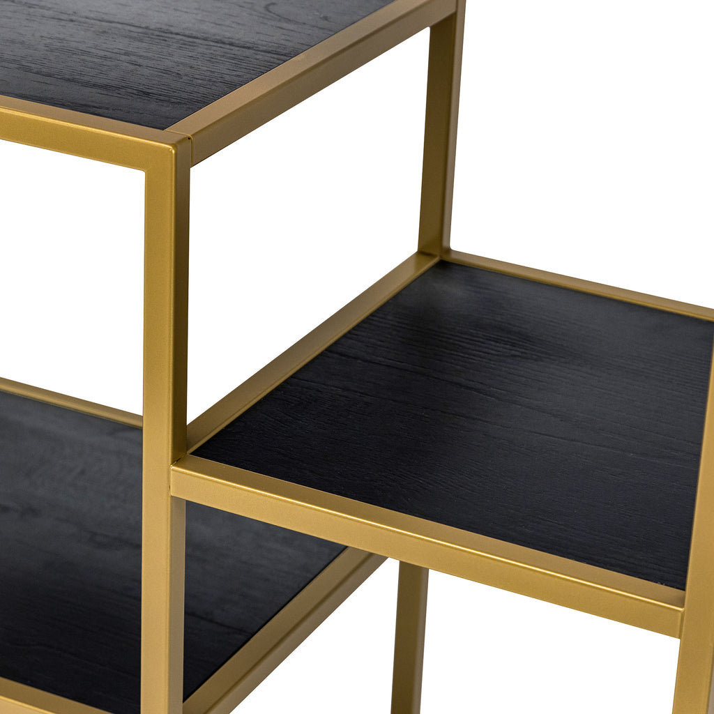 Vakkenkast 'Guus' 80 x 200cm, kleur goud / zwart eiken