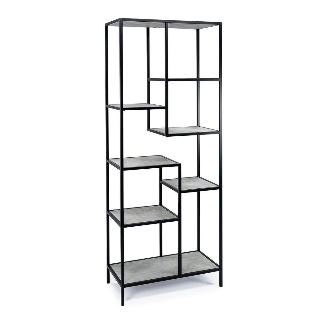 Vakkenkast 'Guus' 80 x 200cm, kleur zwart / beton