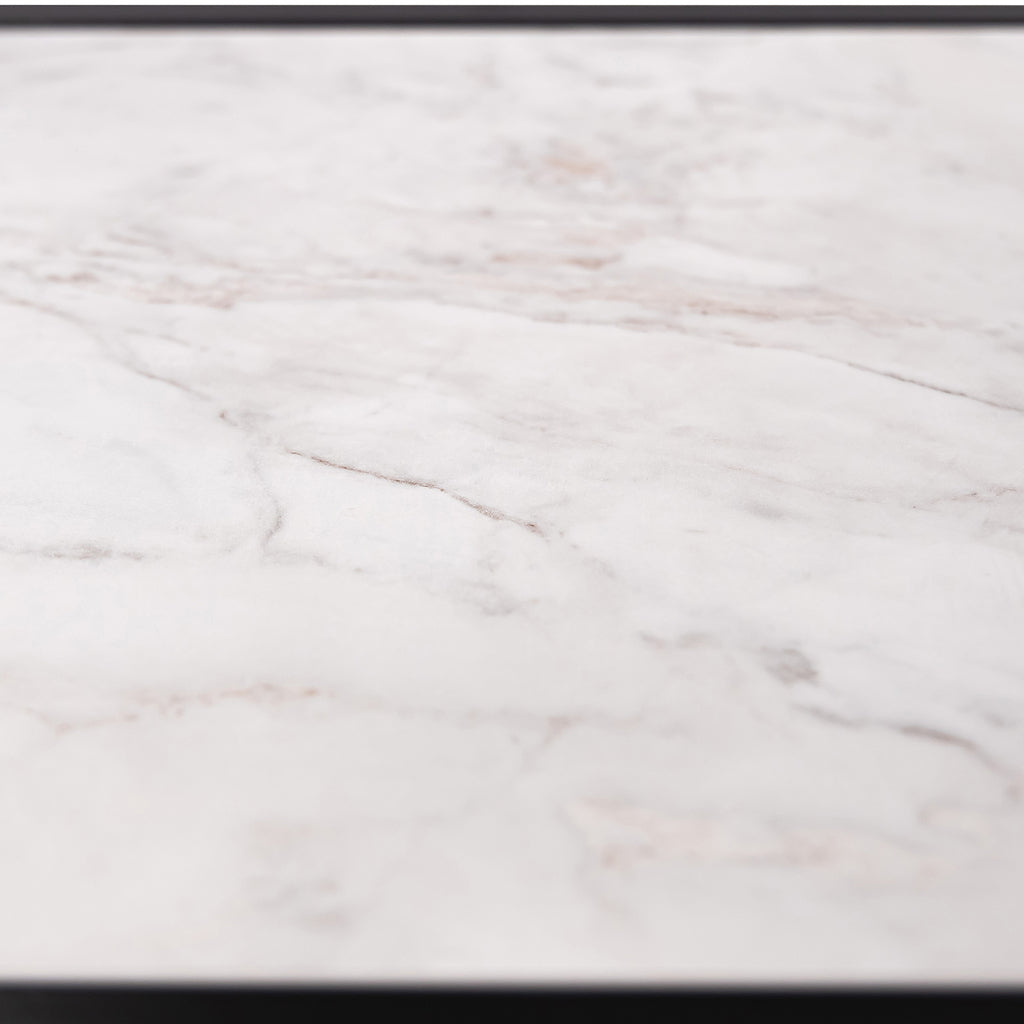 Vakkenkast 'Guus' 80 x 200cm, kleur zwart / wit marmer