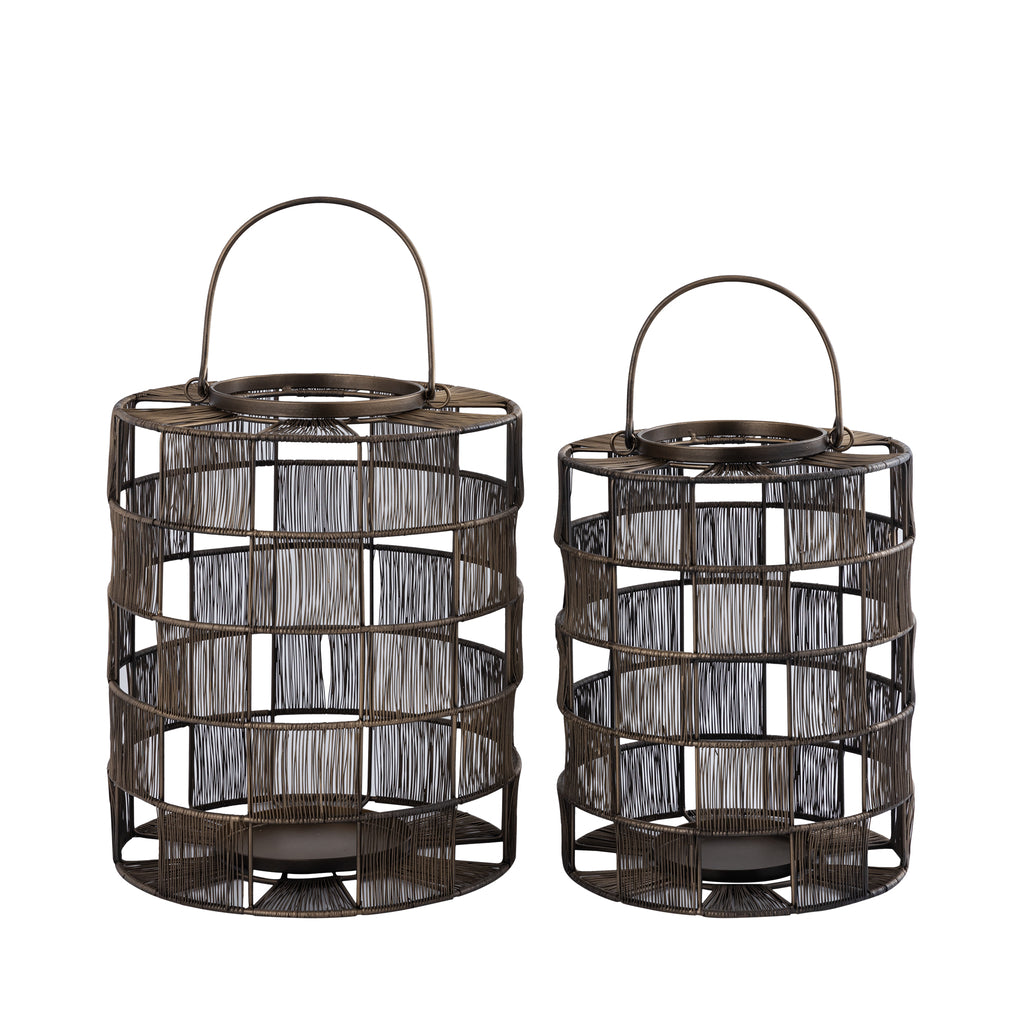 Stenn Brass iron round wired lantern squares S