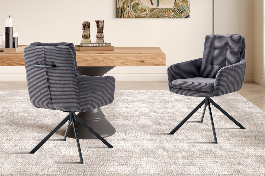 Luna Draaibaar Corduroy Grijs