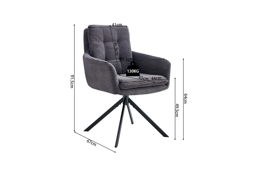 Luna Draaibaar Corduroy Grijs