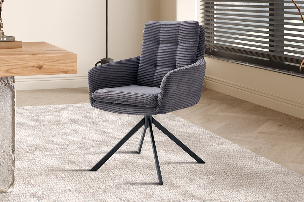 Luna Draaibaar Corduroy Grijs