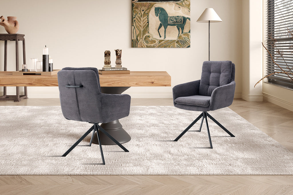 Luna Draaibaar Corduroy Grijs