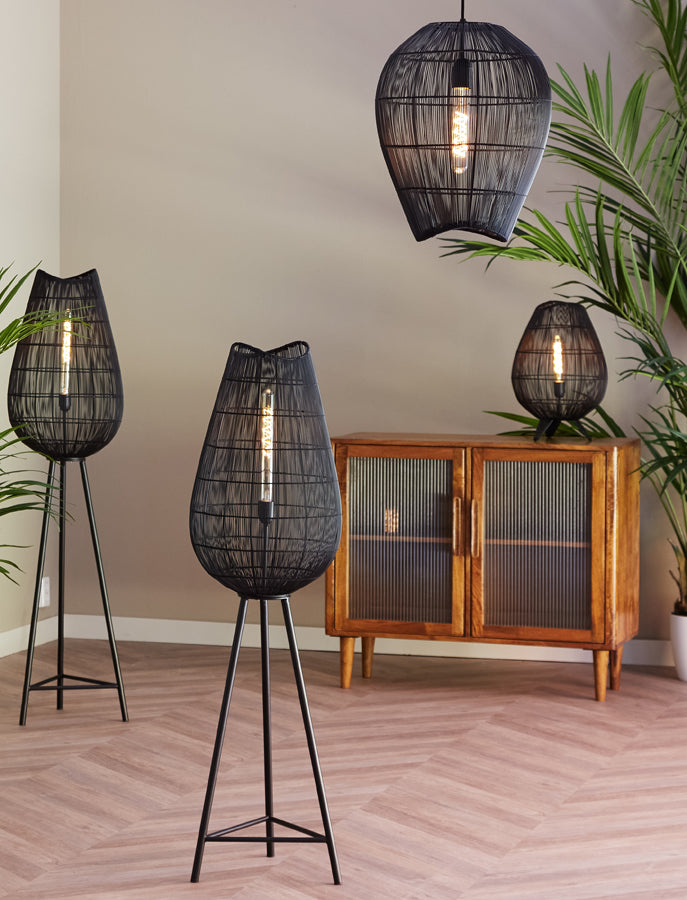 Tafellamp YUMI 32x47 cm mat zwart