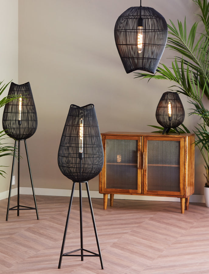 Tafellamp YUMI 32x47 cm mat zwart