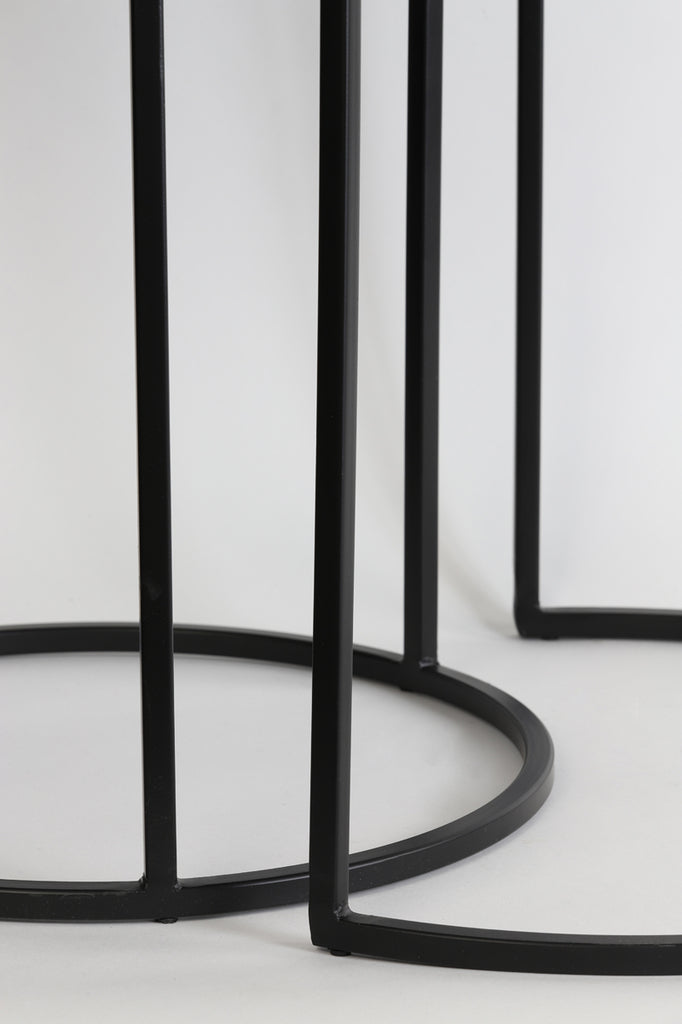 Bijzettafel Talca - Antiek Koper/Zwart - Ø50+Ø40cm