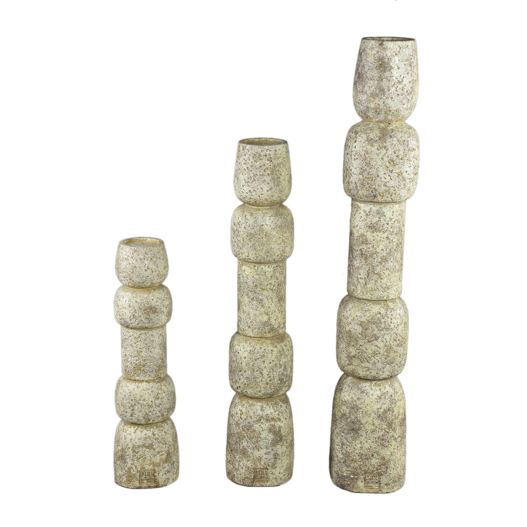 Terrina Cream cement bulbs shaped candle holder M