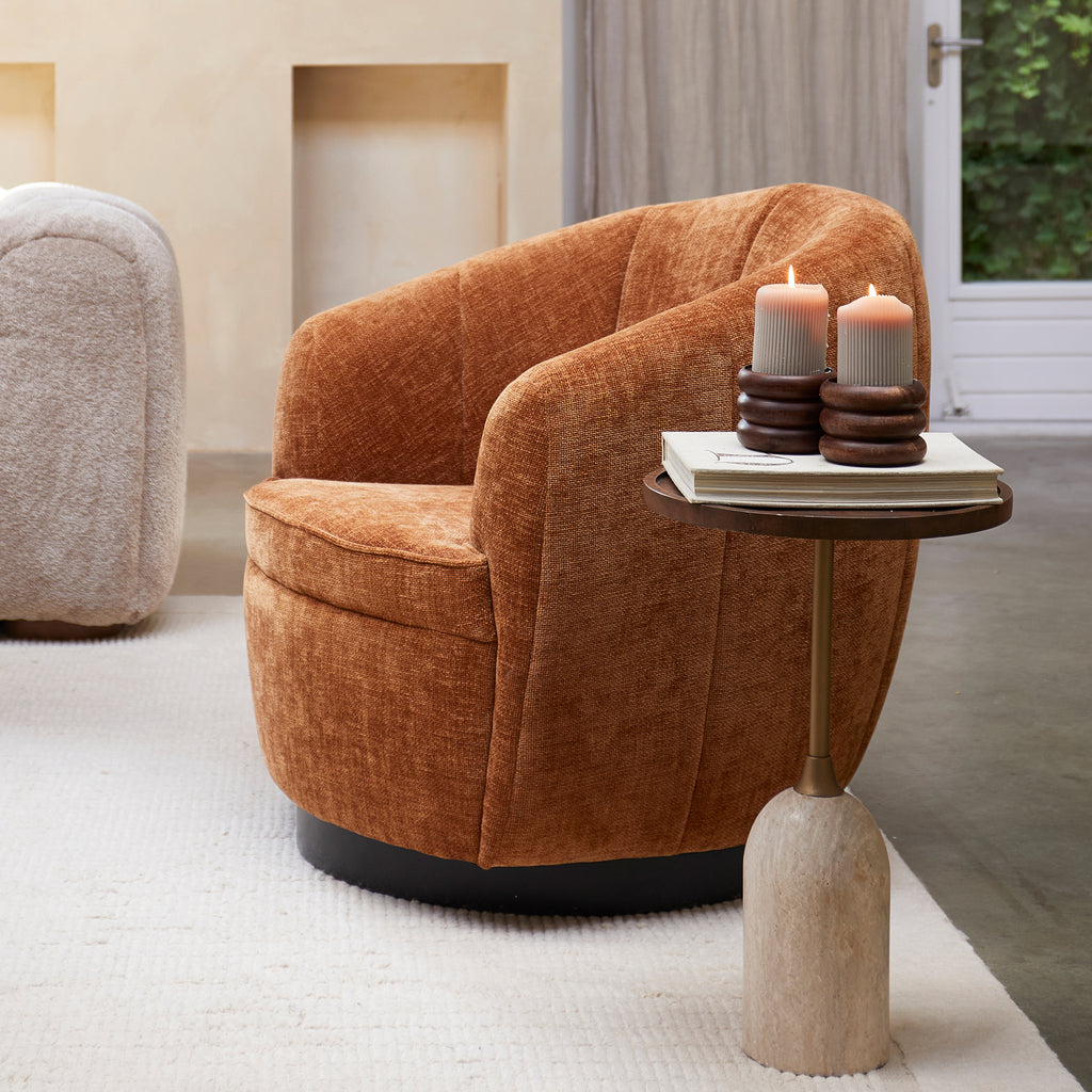 The Countess Swivel fauteuil Maroon Brown