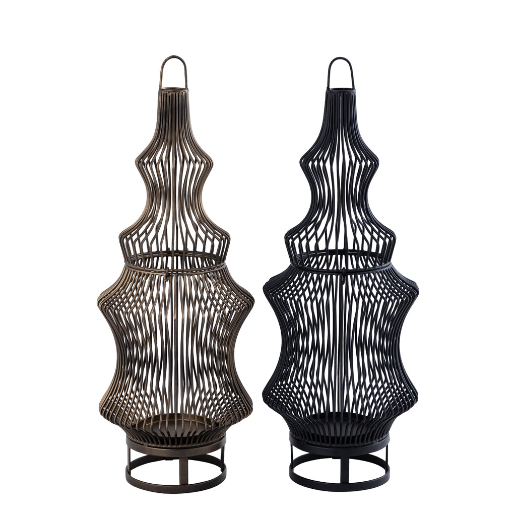 Tobin Brass iron round wired shaped lantern