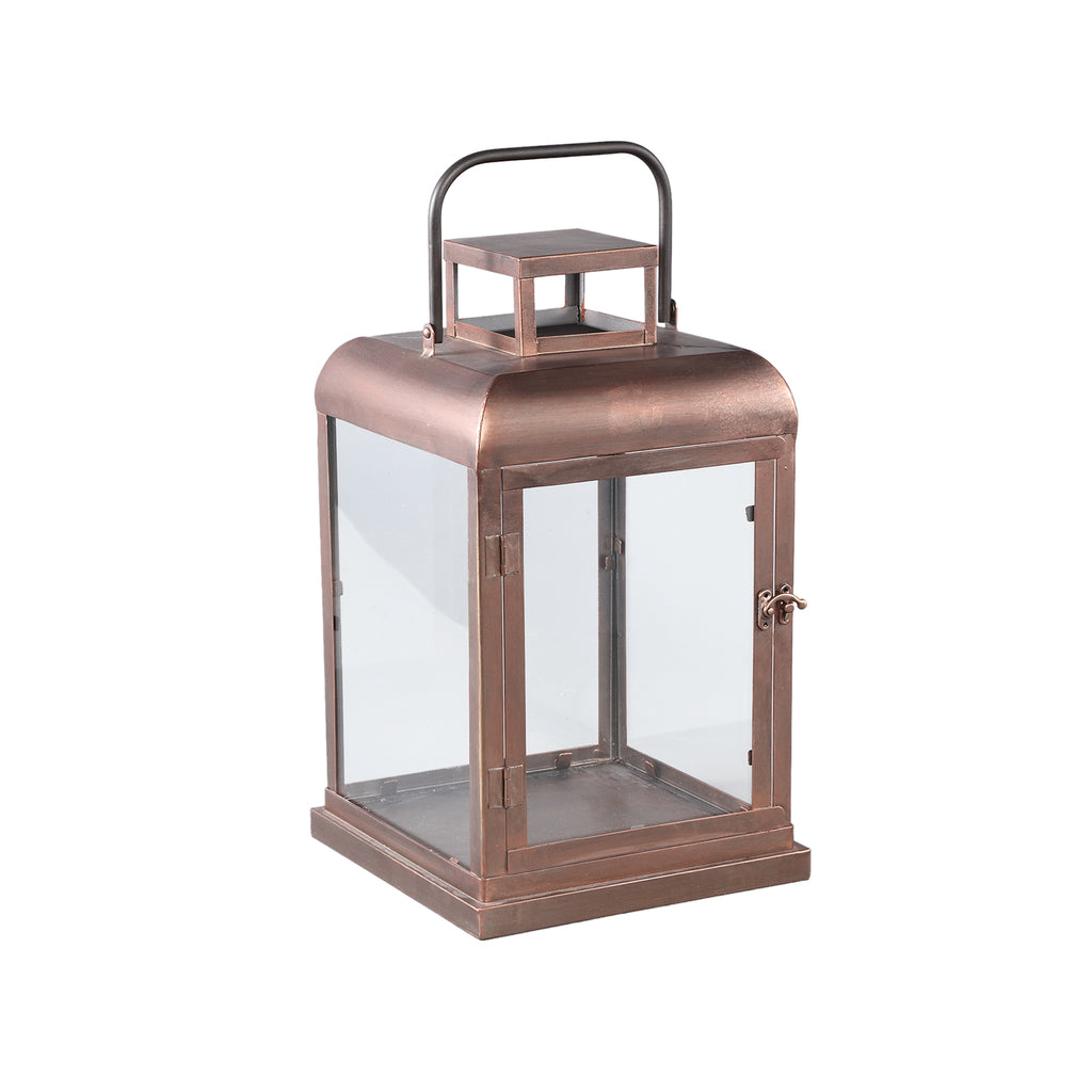 Vitoria Copper rectangle iron lantern with glass M