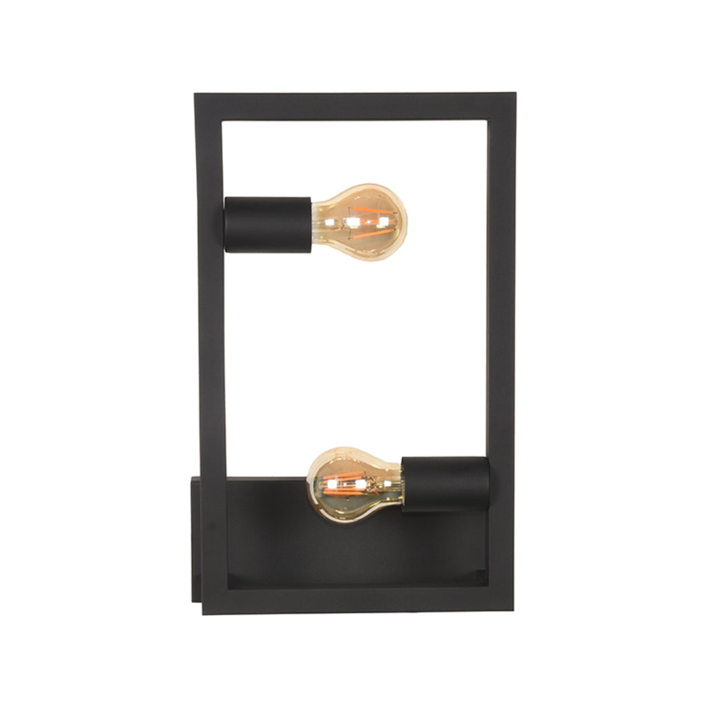 Wandlamp Quadrato - Zwart - Metaal